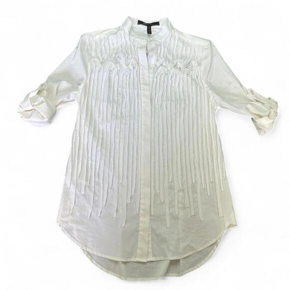 BCBGMAXAZRIA White Button-Down Blouse - Size XS - Picture 1 of 7